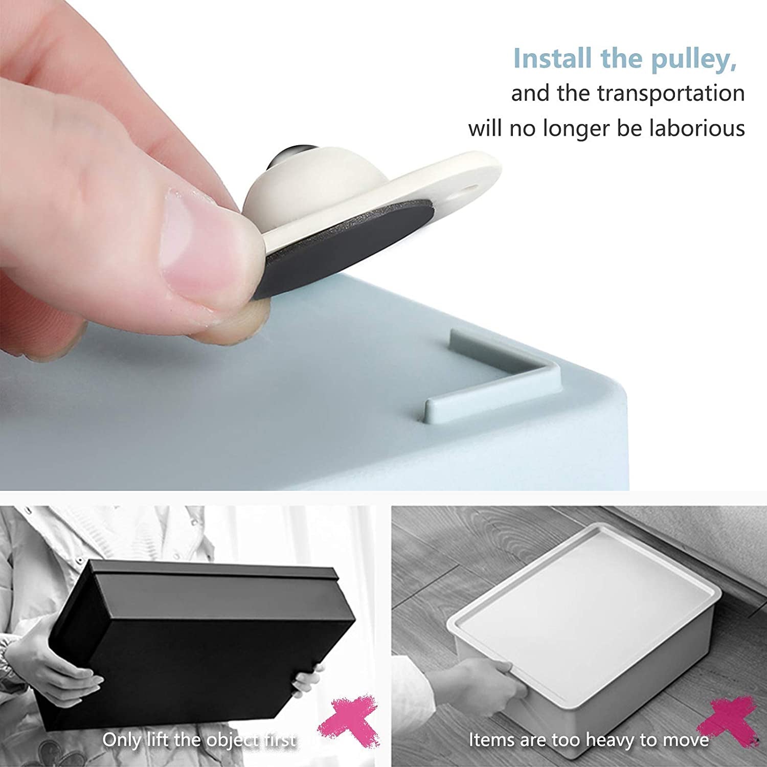 Compact swivel casters with strong adhesive backing Compact swivel casters with strong adhesive backing